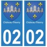 02 Château-Thierry ville autocollant plaque