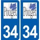 34 Le Pouget logo ville autocollant plaque stickers