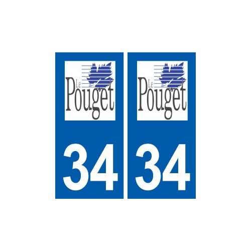 34 Le Pouget logo ville autocollant plaque stickers