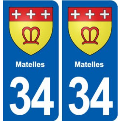 34 Matelles blason ville autocollant plaque stickers