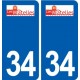 34 Matelles logo ville autocollant plaque stickers