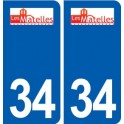 34 Matelles logo ville autocollant plaque stickers