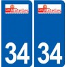 34 Matelles logo ville autocollant plaque stickers