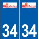 34 Matelles logo ville autocollant plaque stickers