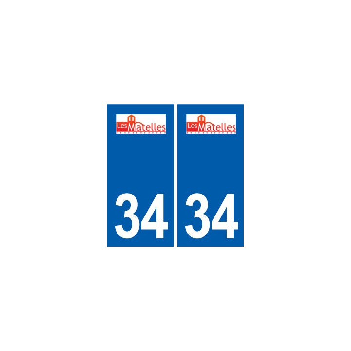 34 Matelles logo ville autocollant plaque stickers