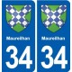 34 Maureilhan blason ville autocollant plaque stickers