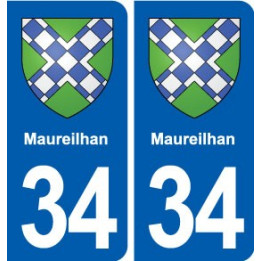 34 Maureilhan blason ville autocollant plaque stickers