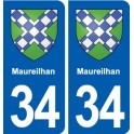 34 Maureilhan blason ville autocollant plaque stickers