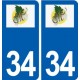 34 Maureilhan logo ville autocollant plaque stickers