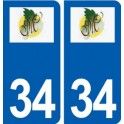 34 Maureilhan logo ville autocollant plaque stickers