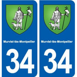 34 Murviel-lès-Montpellier blason ville autocollant plaque stickers
