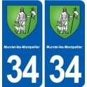 34 Murviel-lès-Montpellier blason ville autocollant plaque stickers