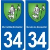 34 Murviel-lès-Montpellier blason ville autocollant plaque stickers