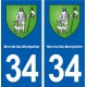 34 Murviel-lès-Montpellier blason ville autocollant plaque stickers