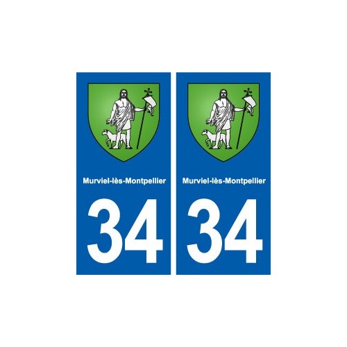 34 Murviel-lès-Montpellier blason ville autocollant plaque stickers