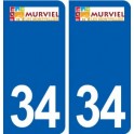 34 Murviel-lès-Montpellier logo ville autocollant plaque stickers