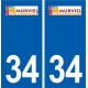 34 Murviel-lès-Montpellier logo ville autocollant plaque stickers
