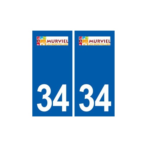 34 Murviel-lès-Montpellier logo ville autocollant plaque stickers