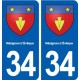 34 Nézignan-l'évêque blason ville autocollant plaque stickers