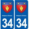 34 Nézignan-l'évêque blason ville autocollant plaque stickers