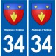 34 Nézignan-l'évêque blason ville autocollant plaque stickers