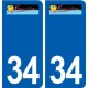 34 Nézignan-l'évêque logo ville autocollant plaque stickers