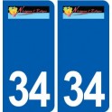 34 Nézignan-l'évêque logo ville autocollant plaque stickers
