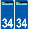 34 Nézignan-l'évêque logo ville autocollant plaque stickers