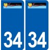 34 Nézignan-l'évêque logo ville autocollant plaque stickers