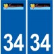 34 Nézignan-l'évêque logo ville autocollant plaque stickers