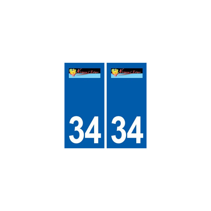 34 Nézignan-l'évêque logo ville autocollant plaque stickers