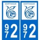 972 Martinique autocollant plaque