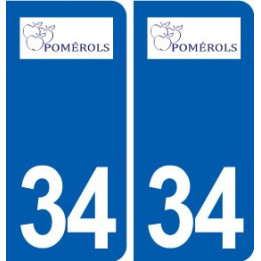 34 Pomérols logo ville autocollant plaque stickers
