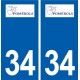 34 Pomérols logo ville autocollant plaque stickers