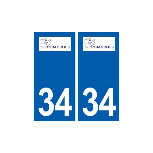 34 Pomérols logo ville autocollant plaque stickers