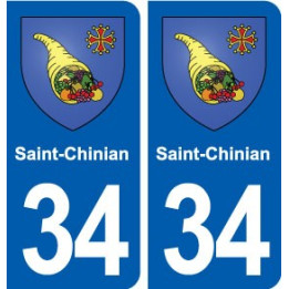 34 Saint-Chinian blason ville autocollant plaque stickers