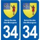 34 Saint-Geniès-des-Mourgues blason ville autocollant plaque stickers