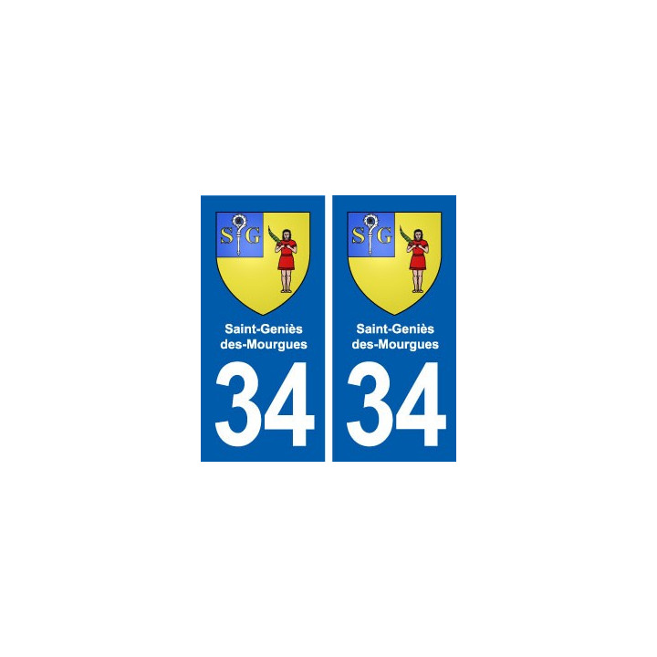 34 Saint-Geniès-des-Mourgues blason ville autocollant plaque stickers