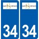 34 Saint-Chinian logo ville autocollant plaque stickers