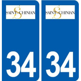 34 Saint-Chinian logo ville autocollant plaque stickers