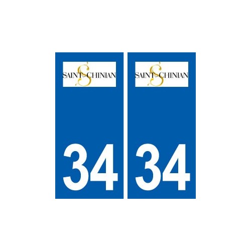 34 Saint-Chinian logo ville autocollant plaque stickers