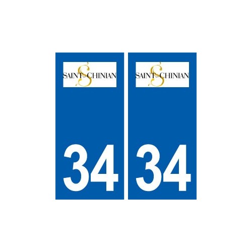 34 Saint-Chinian logo ville autocollant plaque stickers