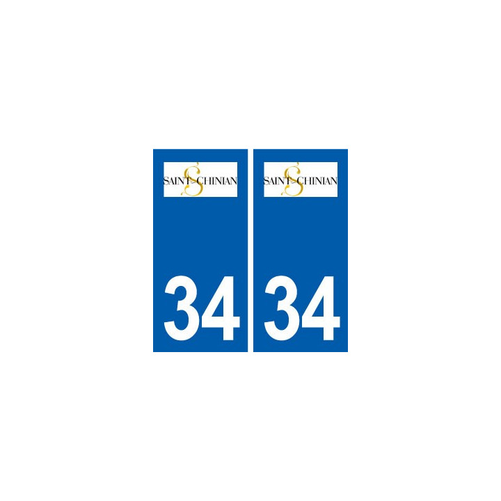 34 Saint-Chinian logo ville autocollant plaque stickers