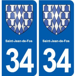 34 Saint-Jean-de-Fos blason ville autocollant plaque stickers