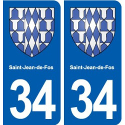 34 Saint-Jean-de-Fos blason ville autocollant plaque stickers
