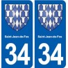 34 Saint-Jean-de-Fos blason ville autocollant plaque stickers