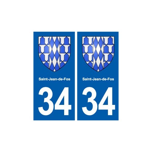 34 Saint-Jean-de-Fos blason ville autocollant plaque stickers