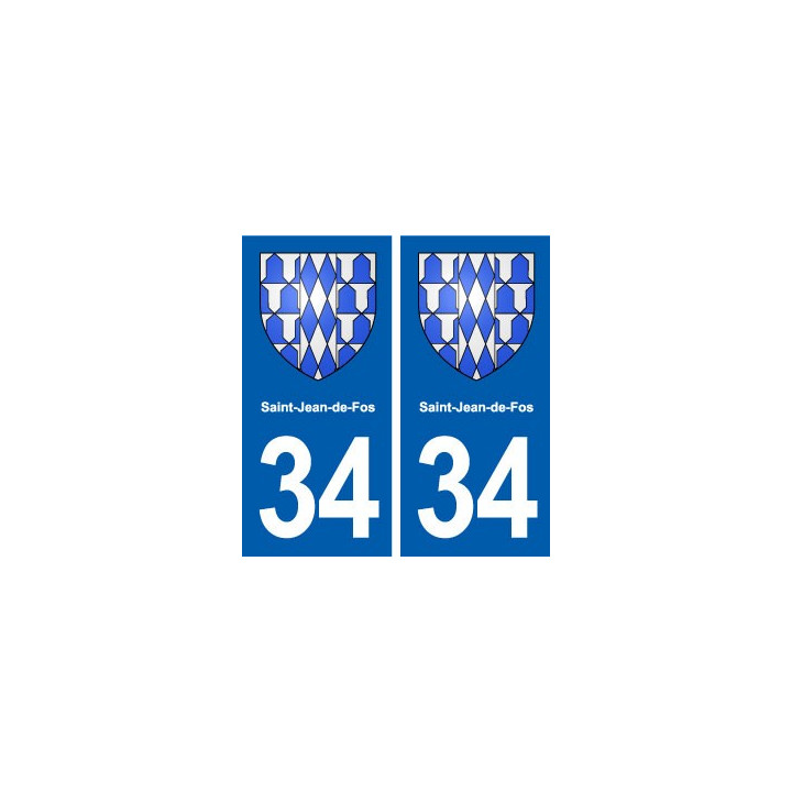 34 Saint-Jean-de-Fos blason ville autocollant plaque stickers