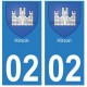 02 Hirson ville autocollant plaque