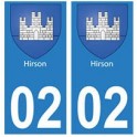 02 Hirson ville autocollant plaque